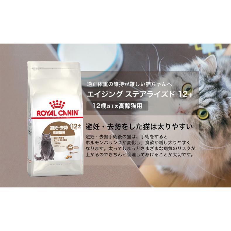 ロイヤルカナン エイジング ステアライズド 12+ 2kg / 避妊・去勢 成猫用 12ヵ歳以上 / ドライフード ジッパー有り｜1096dog｜08