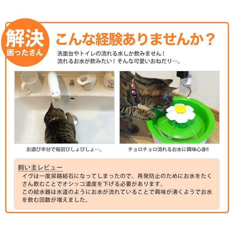 【新作】ジェックス[GEX] cat it[キャトイット] フラワーファウンテン 自動給水器 / 花びら 花 猫用 給水機 水 水飲み 花 おしゃれ かわいい キャティット｜1096dog｜07