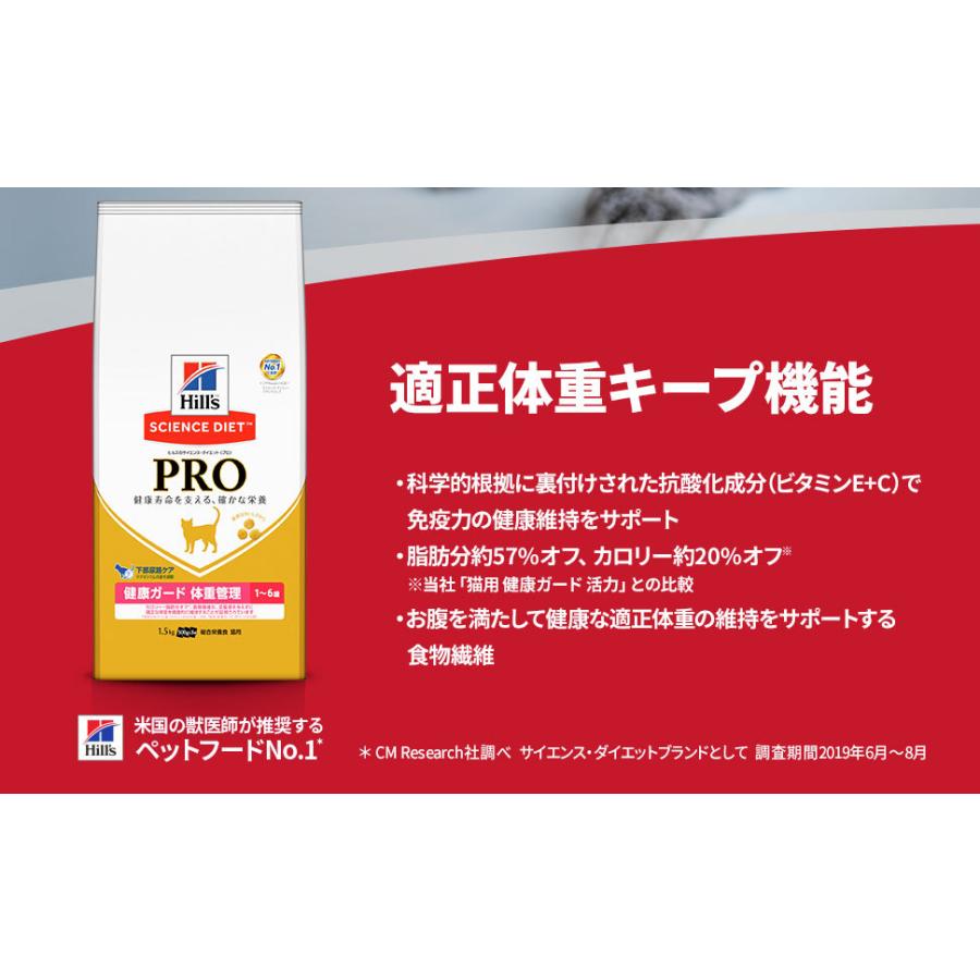 サイエンスダイエット プロ 猫用健康ガード 体重管理 1 5kg 500g 3袋分包 1歳 6歳の成猫用 Hil C W 00 00 モコペット 通販 Yahoo ショッピング