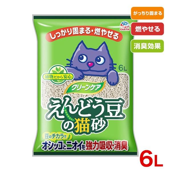 アース・ペット クリーンケア えんどう豆の猫砂 6L / 猫 ねこ砂 トイレ 4994527898508 #w-160313｜1096dog