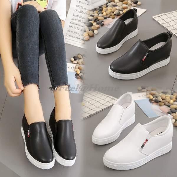 送料無料 スリッポン レディース インヒールスニーカー 厚底 歩きやすい おしゃれ カジュアル 無地 背が高くなる