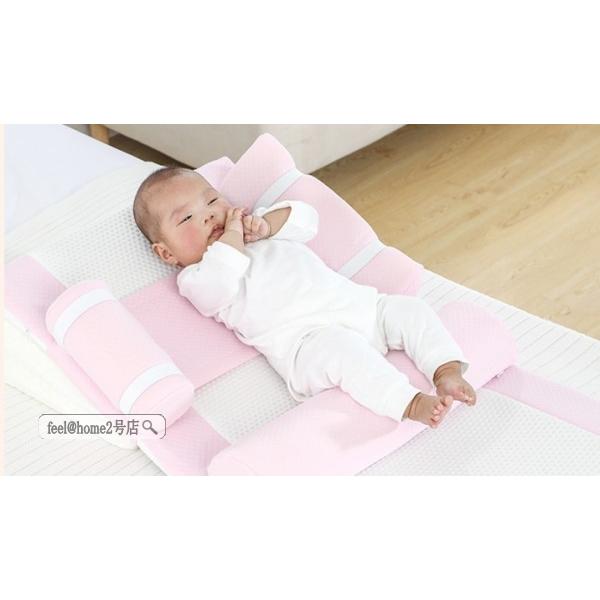 ベビー枕 新生児 赤ちゃん ベビーまくら 男女兼用 ベビー用品 吐き戻し防止 クッション 斜面枕 ベビー枕 ドーナツ枕 カラー B