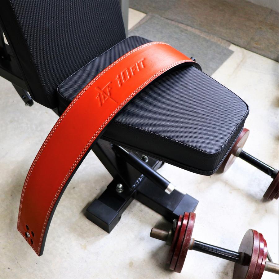 レバーアクションベルト パワーベルト リフティングベルト ブラウン レザー 筋トレ 10FIT TE-120_20