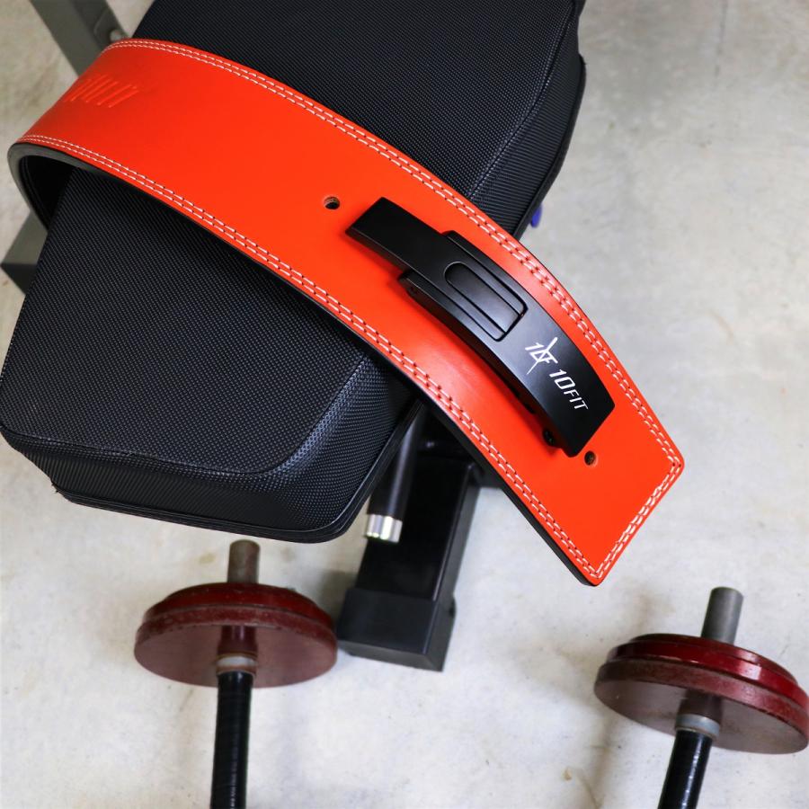レバーアクションベルト パワーベルト リフティングベルト ブラウン レザー 筋トレ 10FIT TE-120_16