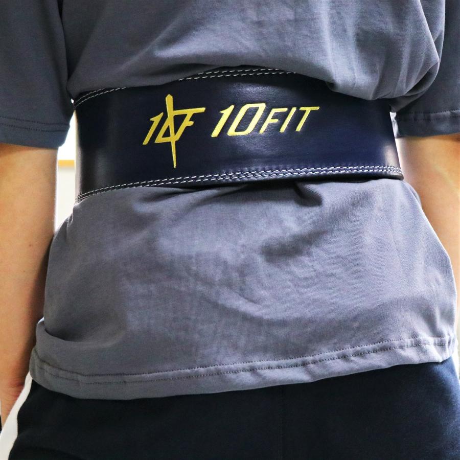 トレーニングベルト パワーベルト リフティングベルト ネイビー レザー 筋トレ 10FIT TE-121_13
