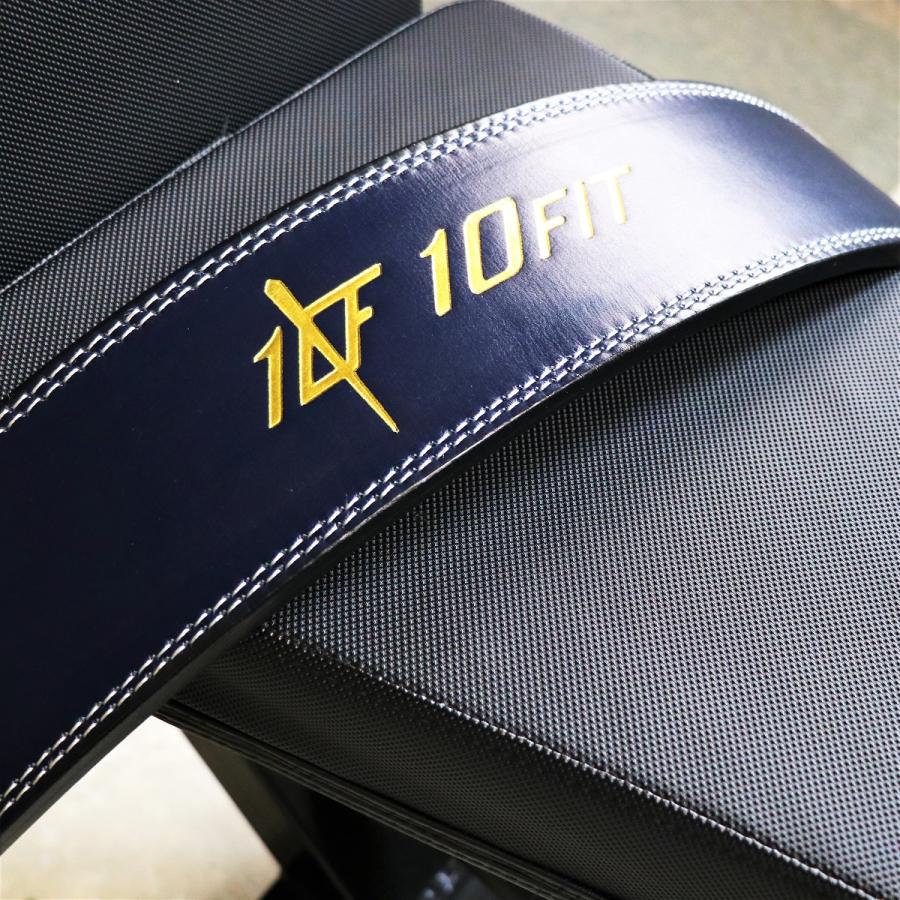トレーニングベルト パワーベルト リフティングベルト ネイビー レザー 筋トレ 10FIT TE-121_16
