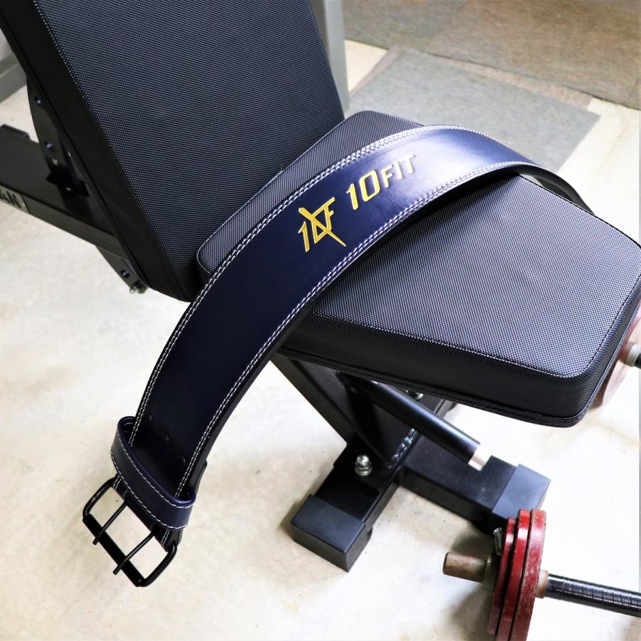 トレーニングベルト パワーベルト リフティングベルト ネイビー レザー 筋トレ 10FIT TE-121_17