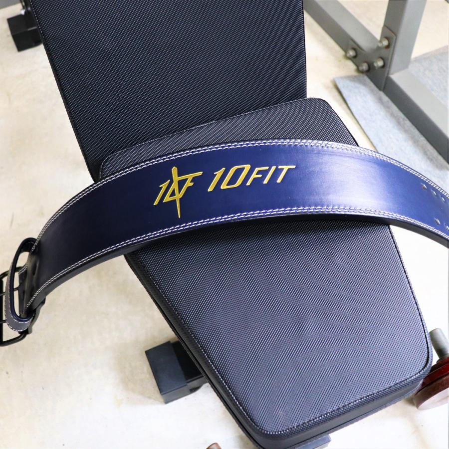 トレーニングベルト パワーベルト リフティングベルト ネイビー レザー 筋トレ 10FIT TE-121_18