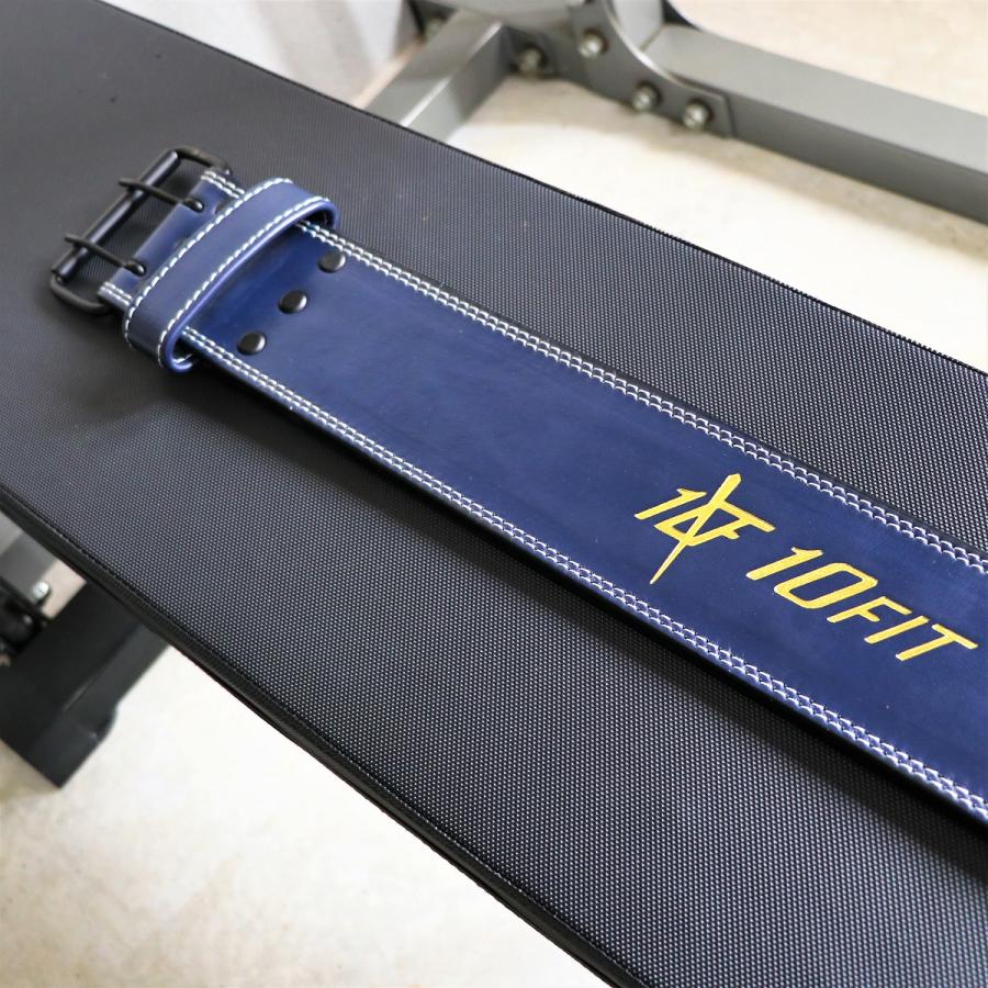 トレーニングベルト パワーベルト リフティングベルト ネイビー レザー 筋トレ 10FIT TE-121_20