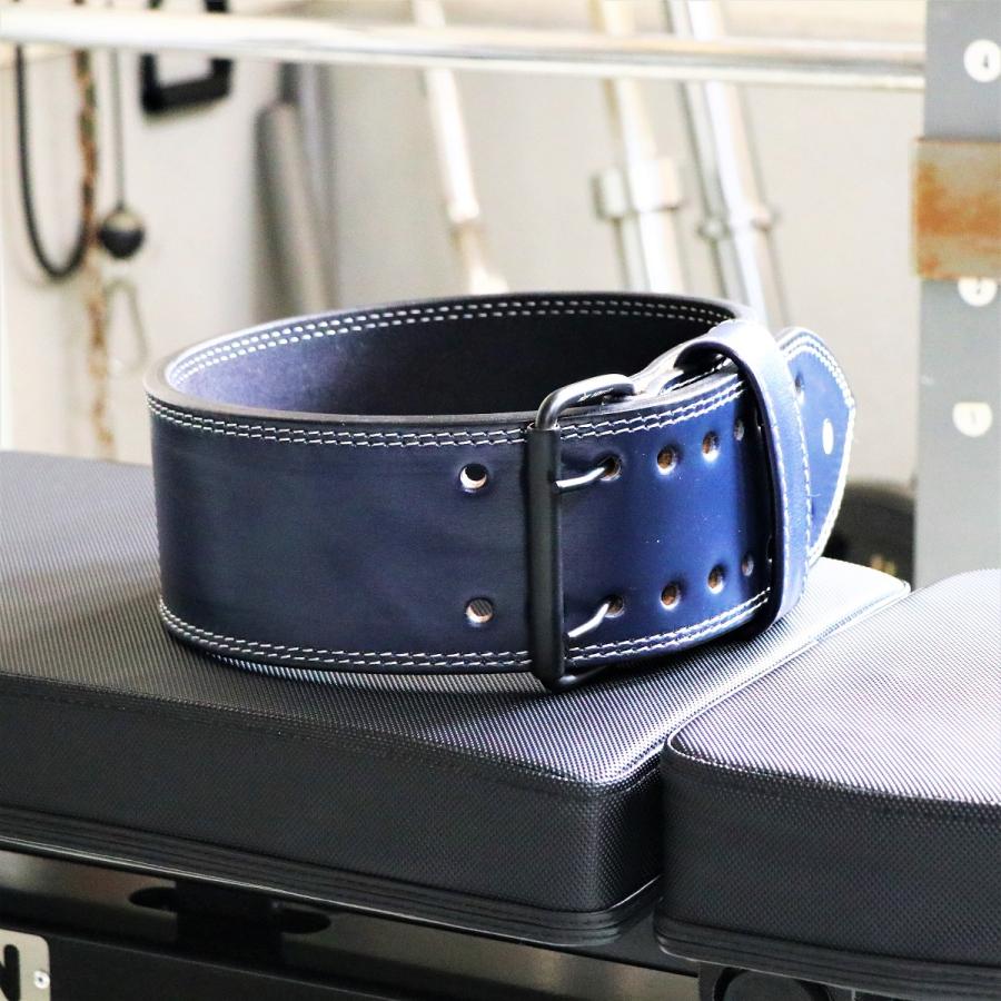 トレーニングベルト パワーベルト リフティングベルト ネイビー レザー 筋トレ 10FIT TE-121_6