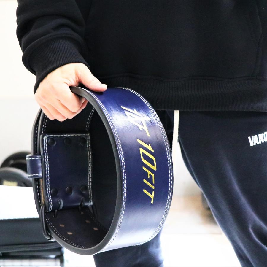 トレーニングベルト パワーベルト リフティングベルト ネイビー レザー 筋トレ 10FIT TE-121_7