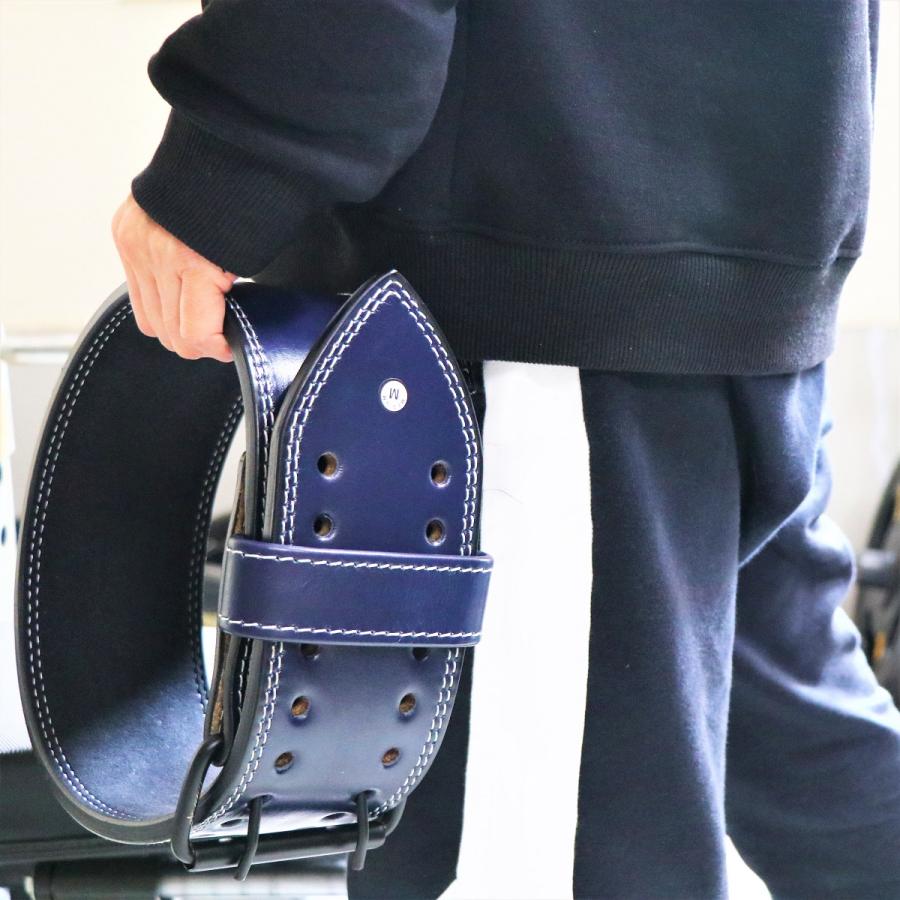 トレーニングベルト パワーベルト リフティングベルト ネイビー レザー 筋トレ 10FIT TE-121_8