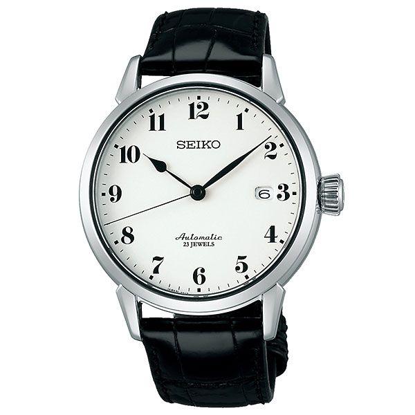 セイコー プレサージュ 琺瑯 腕時計 メンズ 自動巻き メカニカル 機械式 SEIKO PRESAGE ホワイト 革ベルト SARX027