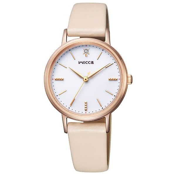 シチズン ウィッカ ダイヤモンド ソーラー レディース 腕時計 KP5-166-10 CITIZEN wicca  革ベルト 時計 爆買の画像