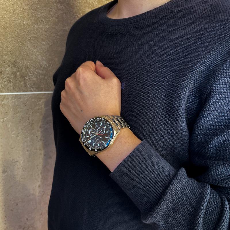 シチズンコレクション CITIZENCOLLECTION エコ・ドライブ電波時計　ダイレクトフライト　クロノグラフ CB5874-90E メンズ 爆買の画像