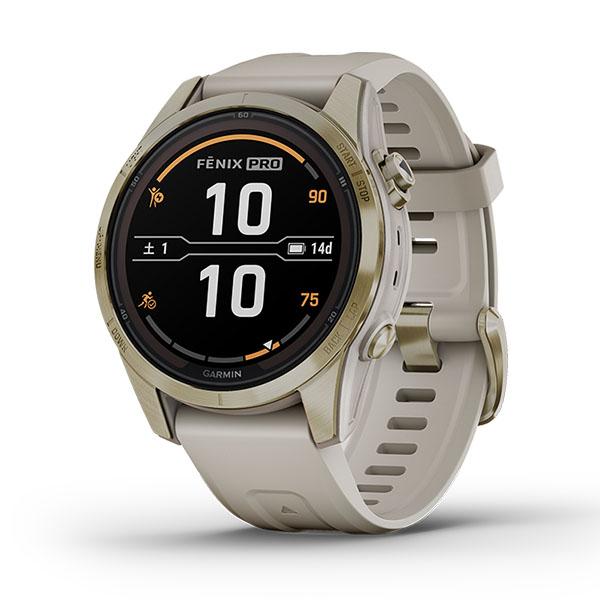 【新品 送料込み】 ガーミン GARMIN fenix 7S PRO Sapphire DualPower SoftGold with LightSandBand 010-02776-62 ユニセックス 【1770828305】(61710円)