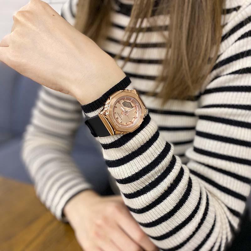 カシオ Ｇショック G-SHOCK GM-S2110PG-1A4JF ユニセックス ピンクゴールド 小型 バイオマス 爆買の画像