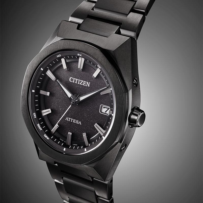 シチズン アテッサ ATTESA ACT Line Black Titanium&trade; Series CB3045-61E メンズ オールブラック オクタゴン 爆買の画像