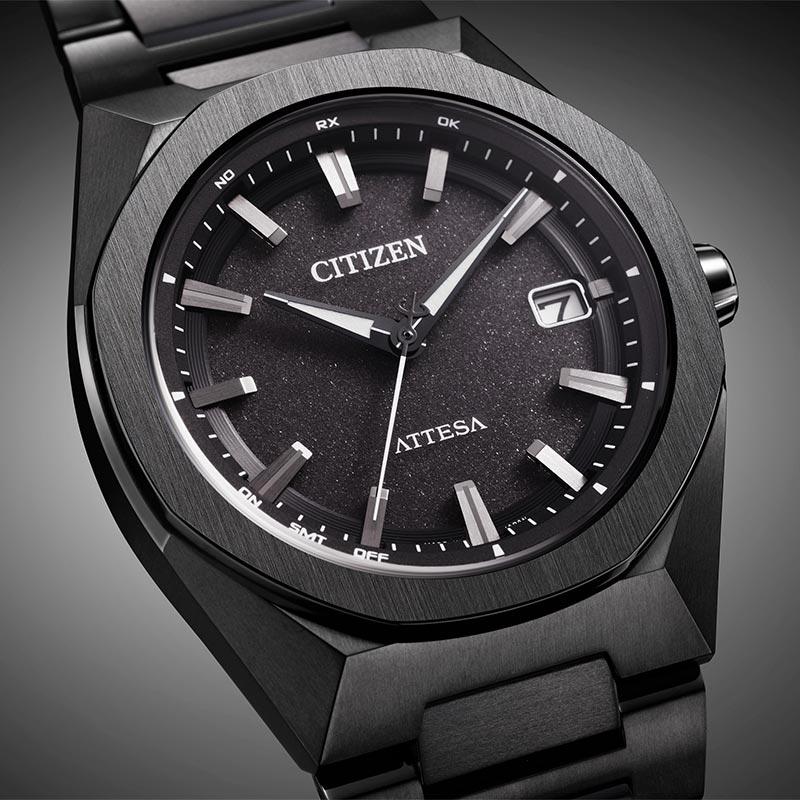 シチズン アテッサ ATTESA ACT Line Black Titanium&trade; Series CB3045-61E メンズ オールブラック オクタゴン 爆買の画像
