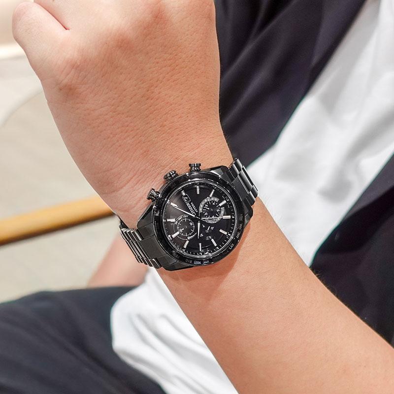 シチズン アテッサ ATTESA ACT Line AT8294-59E メンズ ブラックチタン エコドライブ電波 ソーラー アクト 爆買の画像