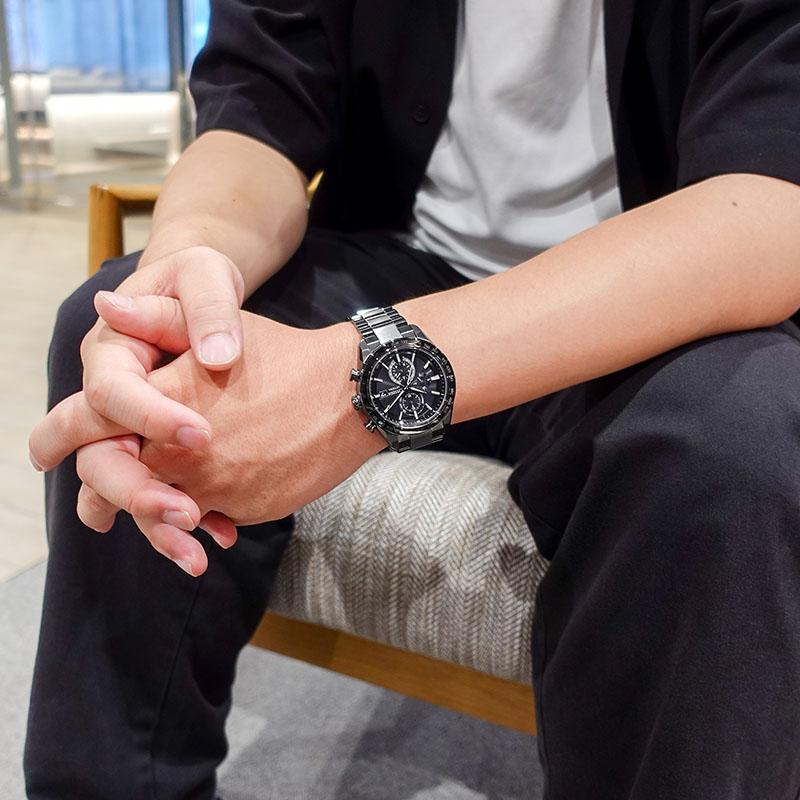シチズン アテッサ ATTESA ACT Line AT8294-59E メンズ ブラックチタン エコドライブ電波 ソーラー アクト 爆買の画像
