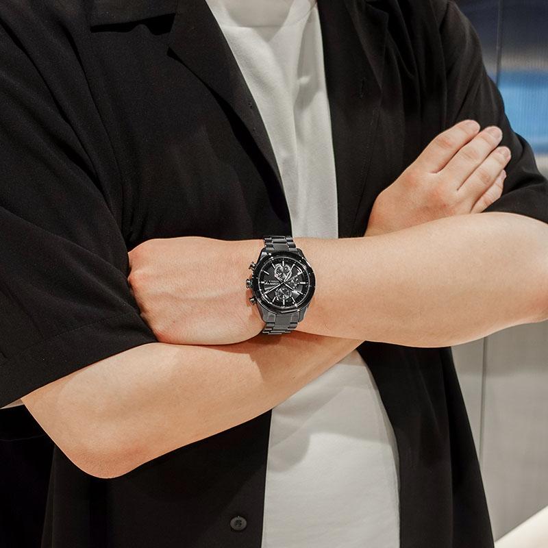 シチズン アテッサ ATTESA ACT Line AT8294-59E メンズ ブラックチタン エコドライブ電波 ソーラー アクト 爆買の画像