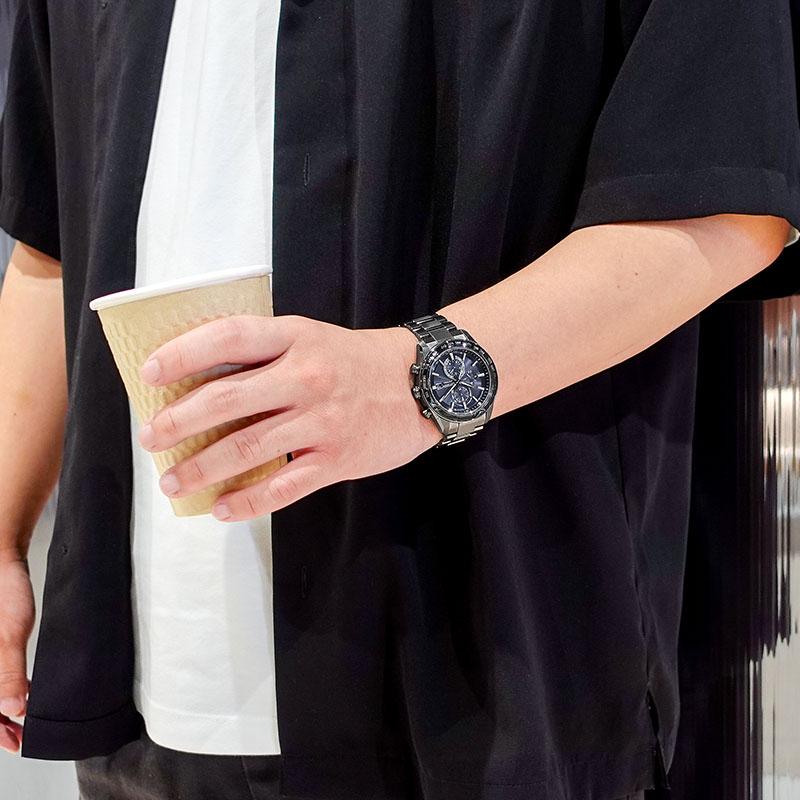 シチズン アテッサ ATTESA ACT Line AT8294-59E メンズ ブラックチタン エコドライブ電波 ソーラー アクト 爆買の画像