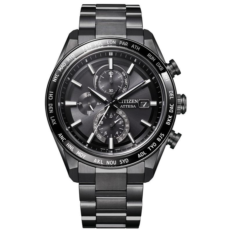 シチズン アテッサ ATTESA ACT Line AT8294-59E メンズ ブラックチタン エコドライブ電波 ソーラー アクト 爆買の画像