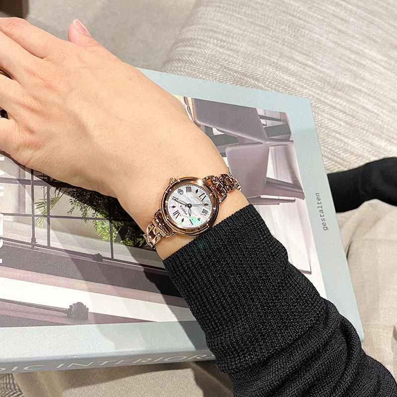 シチズン ウィッカ CITIZEN wicca KL0-561-21 レディース ソーラー電波 シェル 爆買の画像