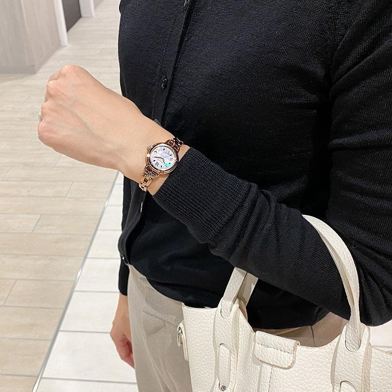 シチズン ウィッカ CITIZEN wicca KL0-561-21 レディース ソーラー電波 シェル 爆買の画像