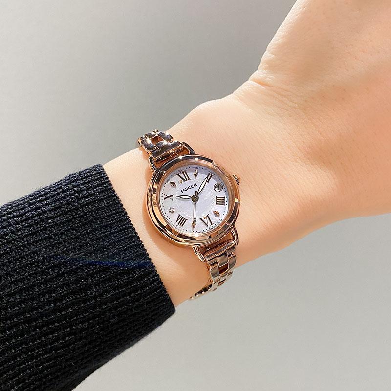 シチズン ウィッカ CITIZEN wicca KL0-561-21 レディース ソーラー電波 シェル 爆買の画像