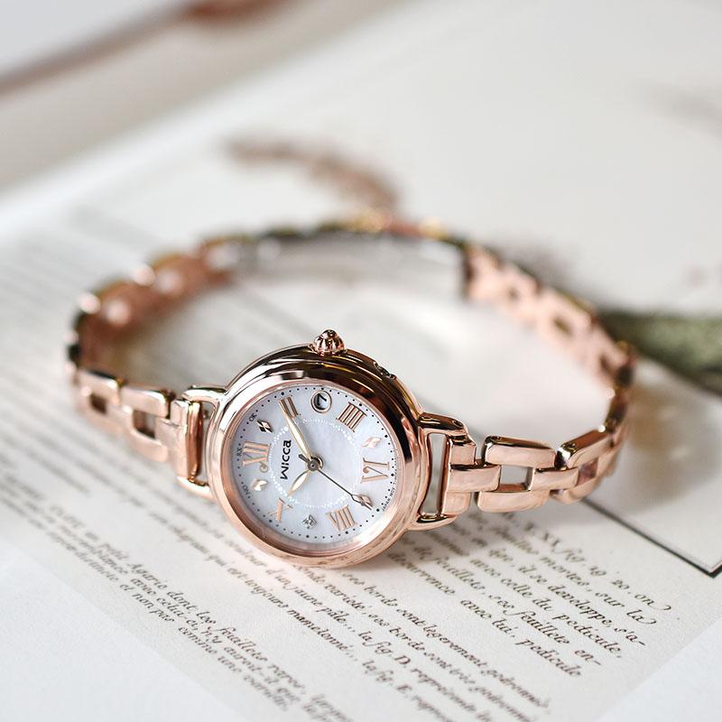 シチズン ウィッカ CITIZEN wicca KL0-561-21 レディース ソーラー電波 シェル 爆買の画像