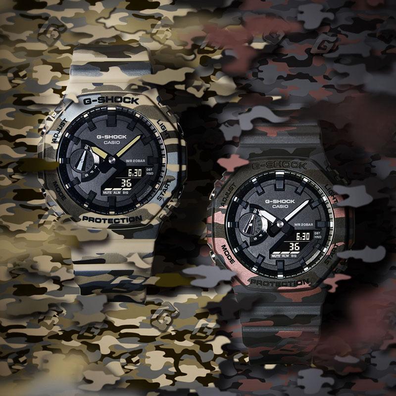 G-SHOCK カシオ Gショック CASIO GA-2100CM-5AJF 男性迷彩柄