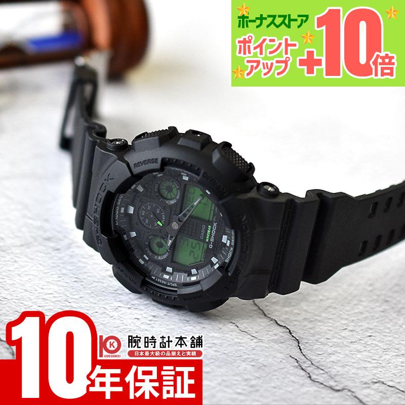 カシオ Gショック G-SHOCK GA-100BEG-1AJF 男性 黒 緑 爆買