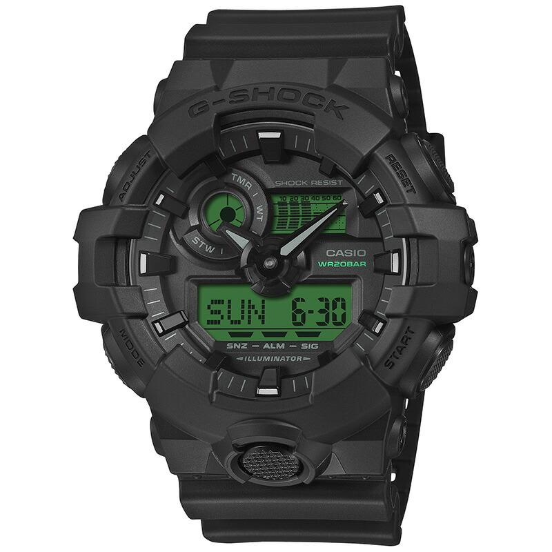 G-SHOCK カシオ Gショック GA-700BEG-1AJF 男性 黒 緑 爆買 : 腕時計 