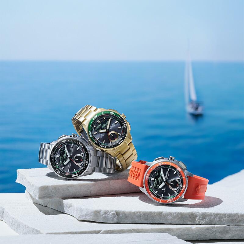 シチズン プロマスター CITIZEN PROMASTER MARINEシリーズ Wave Tracker ヨットタイマー JV3002-51E メンズ マリン エコドライブ ソーラー 爆買の画像