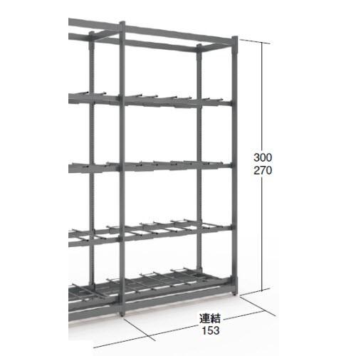 ホイール台（W153×D75×H300）連結4段　中日販売　業務用　陳列棚 | 