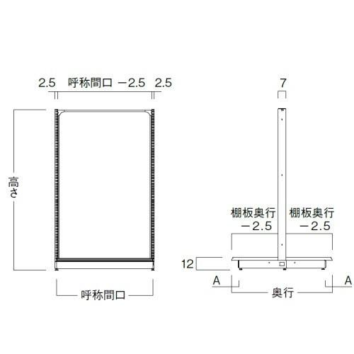 両面ボード（W90×D85×H135）連結 中日販売 システム什器 ゴンドラ