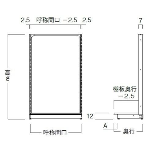 片面ネット（W90×D47×H150）連結　中日販売　システム什器　ゴンドラ