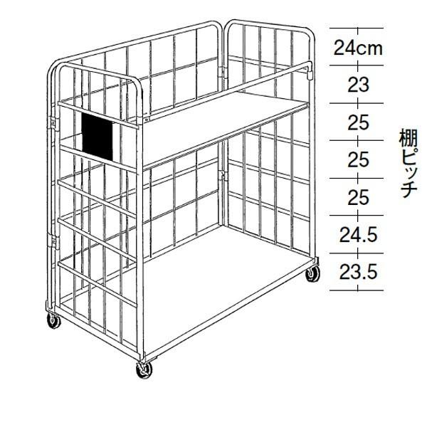 DSカート（W85×D60×H170)棚1段付　中日販売　業務用　台車　バックヤード　物流 |  | 04