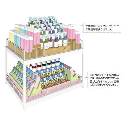 2段ディスプレイBOX 木目（W28.5×D24×H20）50個セット 中日販売 業務用