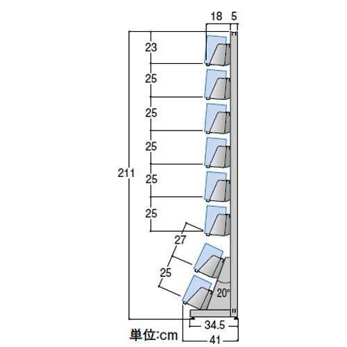 DVD片面(W93×D41×H211)8段単体 中日販売 業務用 陳列棚 セル・店