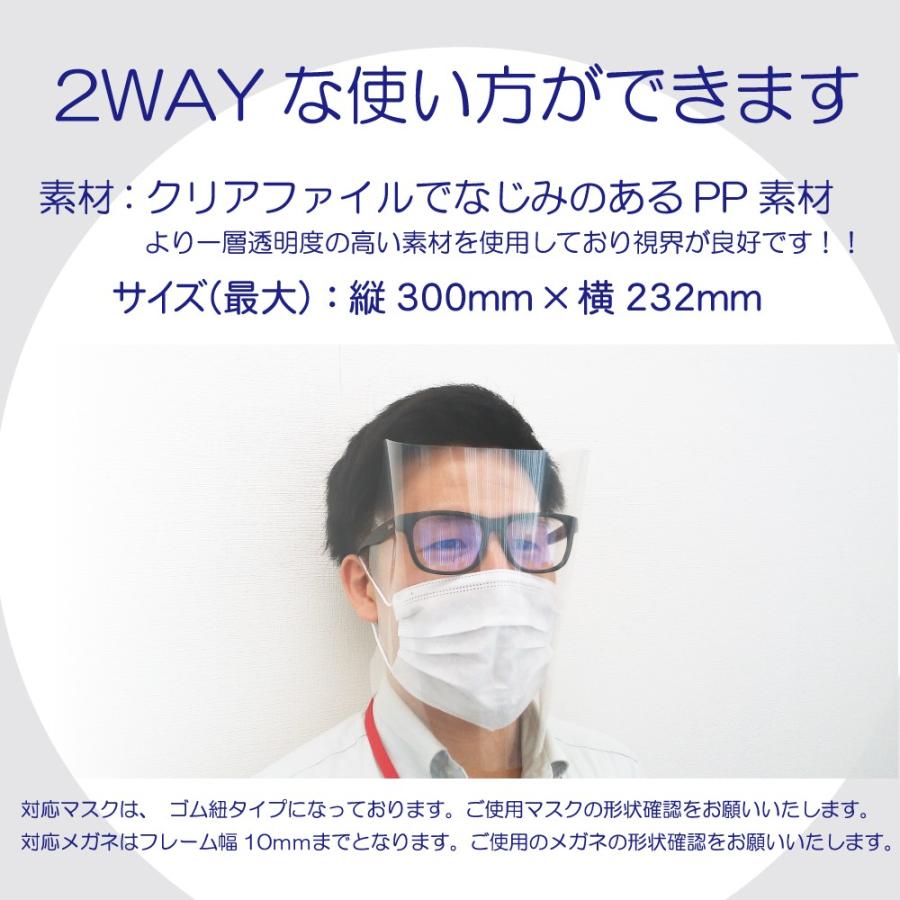 ★在庫有★【使い捨てタイプ】飛沫防止 フェイスシールド 1枚 フェイスガード Withコロナ フェイスプロテクター フェイスマスク フェイスカバー FACESHIELD |  | 02