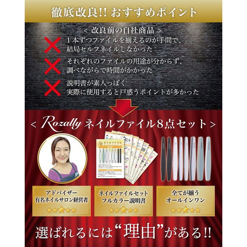 ネイリスト監修 Rozally ネイルファイル エメリーボード つめやすり つめみがき 爪やすり ネイルケア 爪 やすり ヤスリ｜110110-3｜03