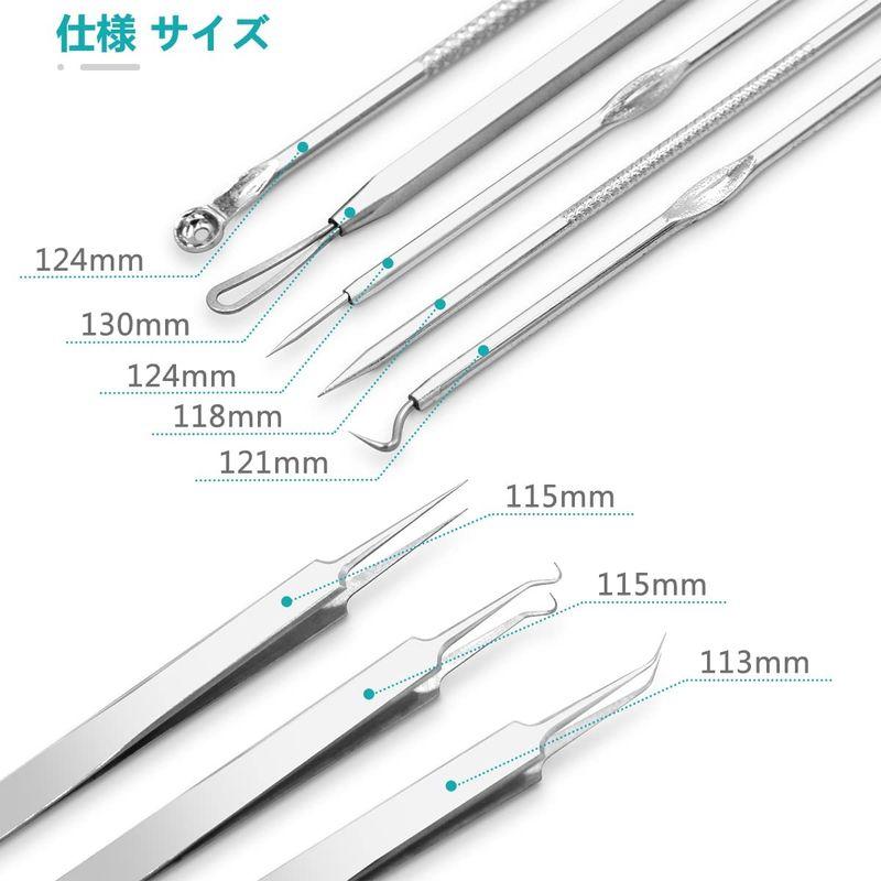 Pinkiou角栓 ピンセット超細の先端は幅0.1mmコメドプッシャー 角栓取り 毛抜き ニキビ取り 黒ずみ取り いちご鼻ケア にきび押し出｜110110-3｜06