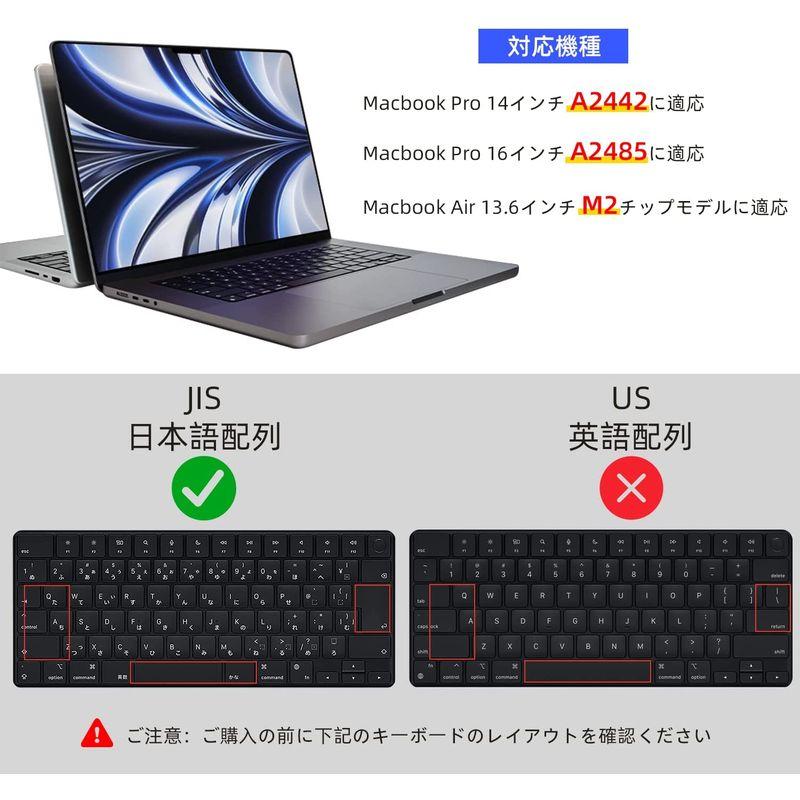 2022 M2 チップモデルMacBook Air 13.6 A2681 キーボードカバーフィルム 日本語 JIS配列 超薄型 超耐磨 洗浄｜110110-3｜03