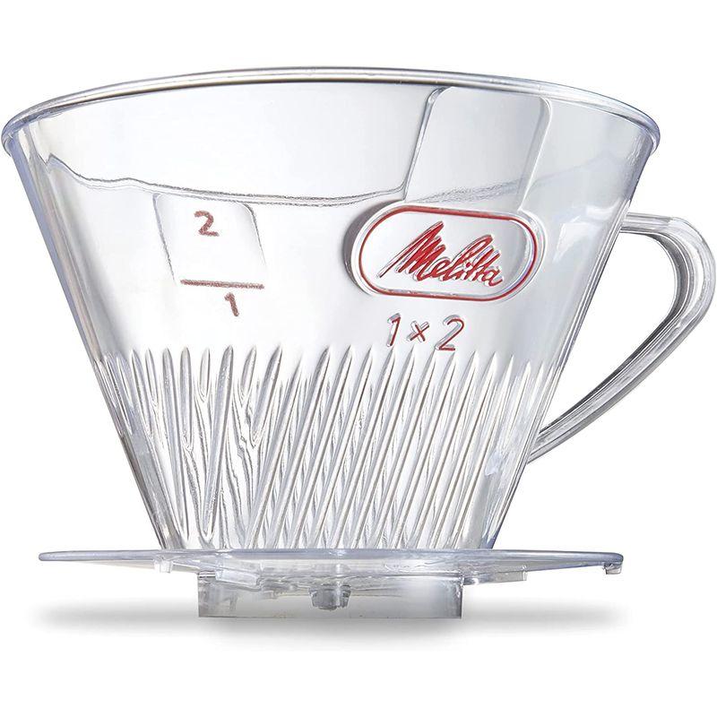 メリタ Melitta コーヒー ドリッパー 2~4杯用 クリアフィルター 1×2 メジャースプーン付き プラスチック製 CF-T 1×2｜110110-3｜07