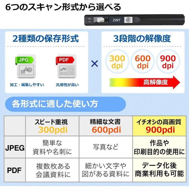 スキャナー ハンディスキャナー 最大900dpi対応 OCR機能搭載 モバイルスキャナー ドキュメントスキャナー 自動保存 JPG PDF｜110110-3｜04