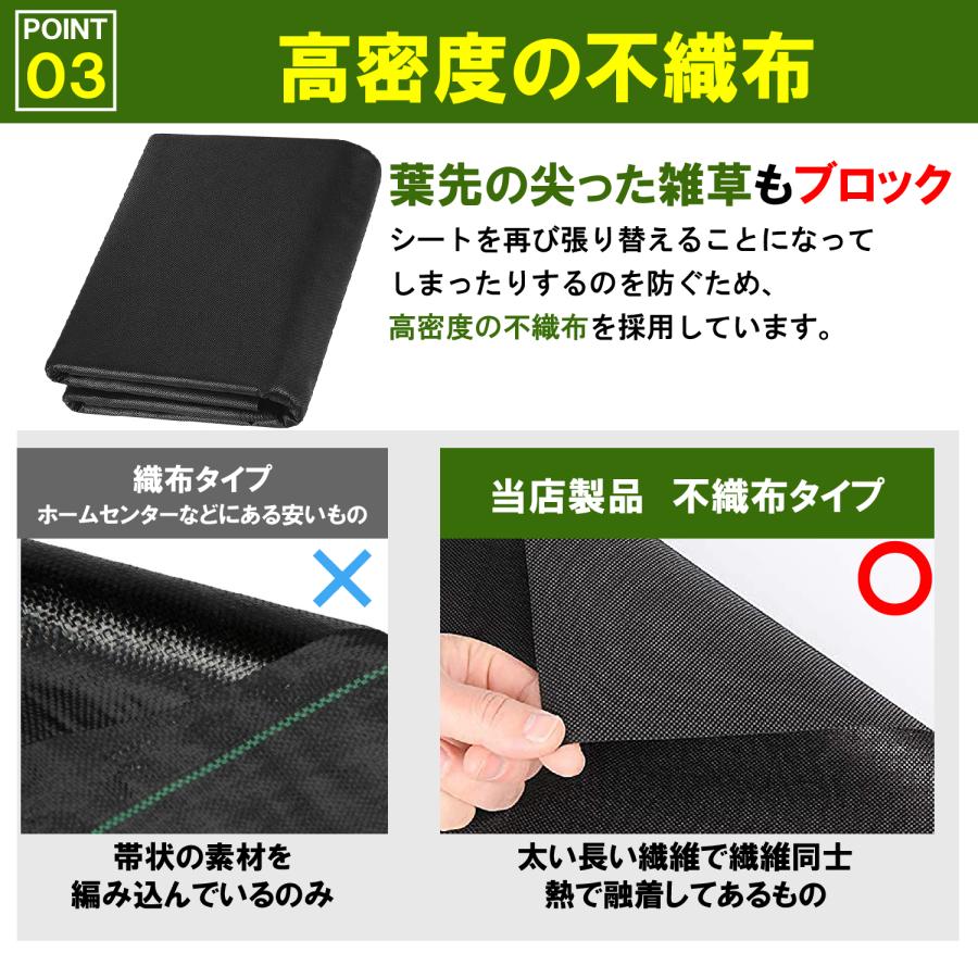 防草シート 1m×10m 2枚入り 不織布 高耐久 雑草対策 雑草防止 除草