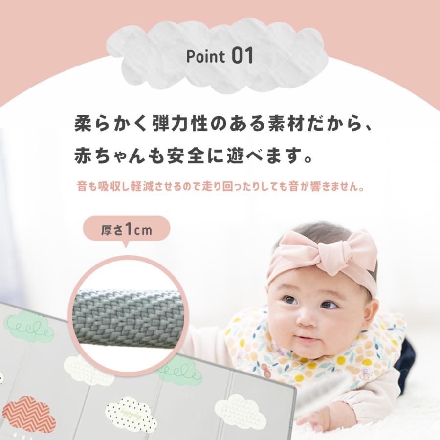 Hugmuu プレイマット 厚み1cm 180×150×1cm 折りたたみ ベビー 防水 床 